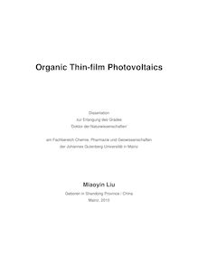 Organic thin-film photovoltaics [Elektronische Ressource] / Miaoyin Liu