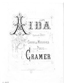 Partition complète, Choix de mélodies sur Aïda, Cramer, Henri (fl. 1890) par Henri (fl. 1890) Cramer