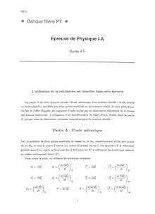 Physique A 2004 Classe Prepa PT Banque Filière PT