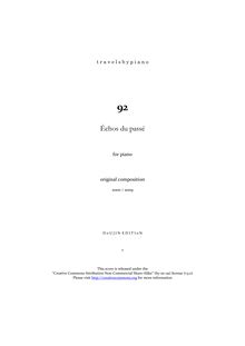Partition complète, Échos du passé, Échos du Passé in D minor, tbp 92