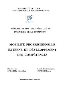 Memoire mastere mobilite professionnelle externe et developpement des competences mbarek ezzeddine 1244643732