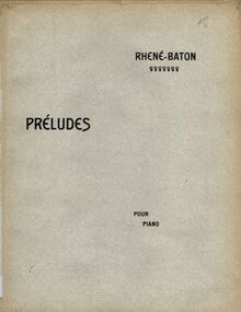 Partition couverture couleur, 6 Préludes, Rhené-Baton, Emmanuel