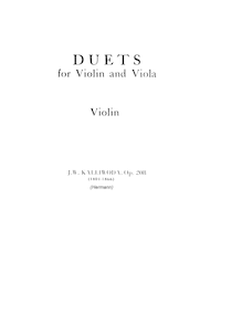 Partition violon, duos pour violon et viole de gambe, Kalliwoda, Johann Wenzel