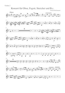 Partition violons II, Concerto pour hautbois et basson en B-flat major