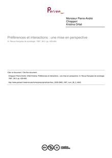 Préférences et interactions : une mise en perspective - article ; n°3 ; vol.38, pg 429-464