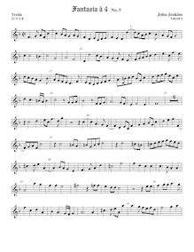 Partition viole de gambe aigue, fantaisies pour 4 violes de gambe et orgue par John Jenkins