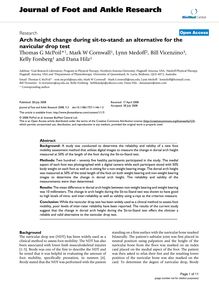 Arch height change during sit-to-stand: an alternative for the navicular drop test