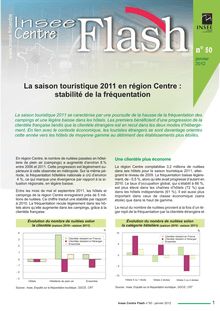 La saison touristique 2011 en région Centre : stabilité de la fréquentation