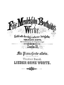 Partition complète, chansons Without Words, complete, Lieder ohne worte par Felix Mendelssohn