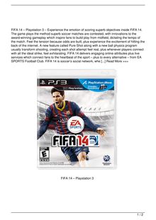 FIFA 14 8211 Playstation 3 Video Game Reviews