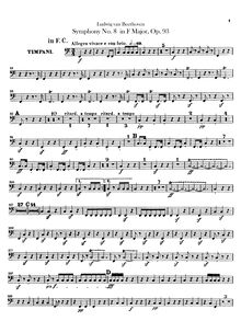 Partition timbales, Symphony No.8, F major, Beethoven, Ludwig van