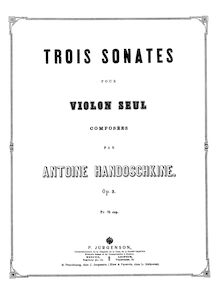 Partition complète, 3 violon sonates, Khandoshkin, Ivan