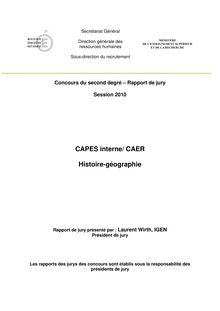 CAPES interne/ CAER Histoire-géographie