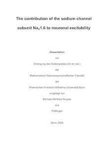 The contribution of the sodium channel subunit NaV1.6 to neuronal excitability [Elektronische Ressource] / Michael Winfried Royeck
