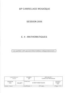 Mathématiques 2006 BP - Carrelage mosaïque