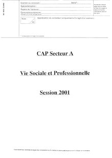 Vie sociale et professionnelle (VSP) 2001 CAP Agent d accueil et de conduite routière, transport de voyageurs