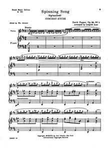 Partition de piano, Concert-Etudes, Popper, David