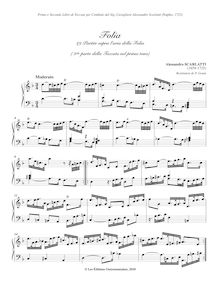 Partition complète, 29 Partite sopra l’aria della Folia, D minor