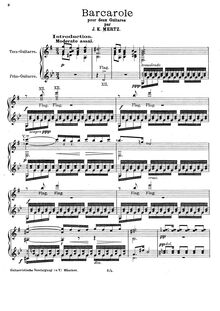 Partition Arr. pour 2 guitars, Barcarole, Op.41, Mertz, Johann Kaspar
