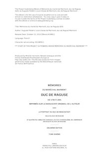Mémoires du maréchal Marmont, duc de Raguse (6/9) par Marmont