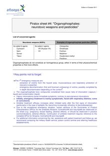Piratox sheet 4 : "Organophosphates: neurotoxic weapons and pesticides" 26/01/2012