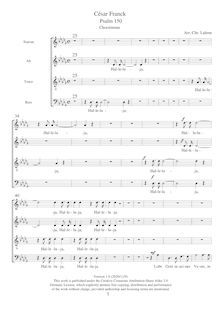 Partition chœur , partie, Psaume 150, Psalm 150, Franck, César