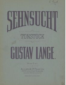 Partition complète, Sehnsucht, Sehnsuchtsklänge. Melodisches Tonstück.