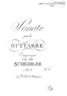 Partition complète, Sonate pour la Guitarre, C major, Scheidler, Christian Gottlieb