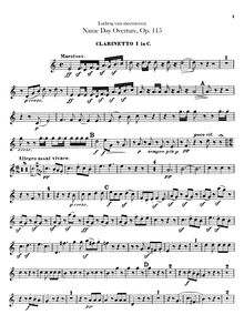 Partition clarinette 1, 2 (en C), Name Day Overture, Op.115, Overtüre zur Namensfeier