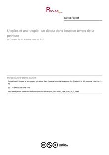 Utopies et anti-utopie : un détour dans l espace temps de la peinture - article ; n°1 ; vol.30, pg 7-12