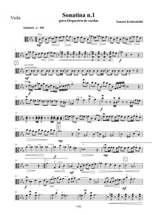 Partition altos, Sonatina N. 1 pour cordes, Krähenbühl, Samuel
