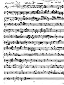 Partition violon 2, clavier quatuor en C major, Quatuor pour le clavecin, ou fortepiano, deux violons et basse