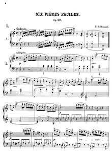 Partition complète, 6 Easy pièces, Op.42, Hummel, Johann Nepomuk