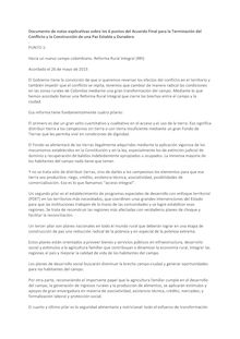 Accords historiques FARC - Colombie : notice explicative des 6 points de l accord final entre les FARC et le gouvernement colombien