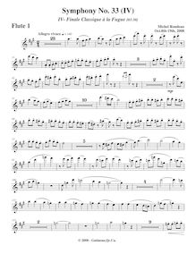 Partition flûte 1, Symphony No.33, A major, Rondeau, Michel par Michel Rondeau