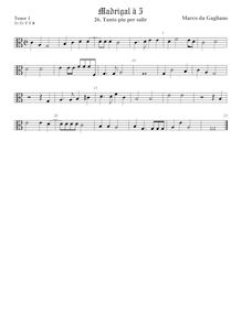 Partition ténor viole de gambe 2, alto clef, Il quinto libro de madrigali a cinque voci par Marco da Gagliano