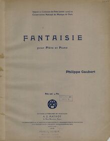 Partition couverture couleur, Fantaisie, Gaubert, Philippe