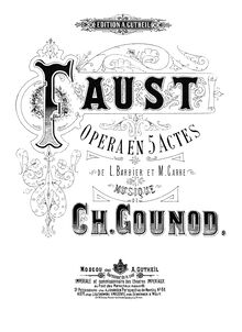 Partition Preliminaries - Act I - Act II, Faust, Opéra en cinq actes
