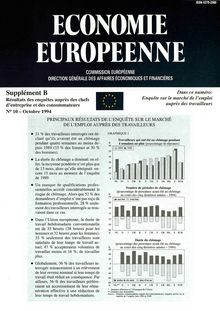 ECONOMIE EUROPEENNE. Supplément Î’ Résultats des enquêtes auprès des chefs d entreprise et des consommateurs N° 10 - Octobre 1994