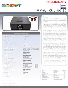 M-Vision Cine 400-3D PRELIMINARY