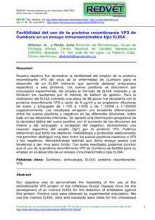 Factibilidad del uso de la proteína recombinante VP3 de Gumboro en un ensayo inmunoenzimático tipo ELISA