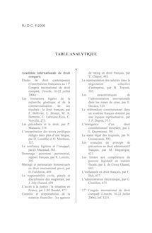 Table analytique - table ; n°4 ; vol.58, pg 1309-1323