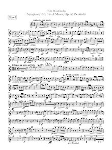 Partition hautbois 1, 2, Symphony No.3 en A minor, Sinfonie Nr.3 in a-Moll "Schottische"