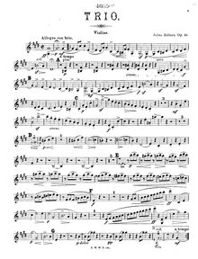 Partition de violon, Piano Trio No.3, Op.46, Trio [in Cis moll] für Klavier, Violine und Viola (oder Violoncell) Op. 46, componirt von Julius Zellner.