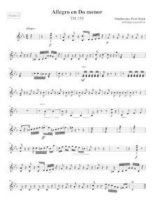 Partition violon 2, Allegro, C minor, Tchaikovsky, Pyotr