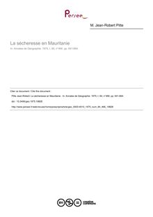 La sécheresse en Mauritanie  - article ; n°466 ; vol.84, pg 641-664