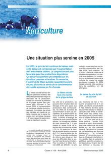 Agriculture : une situation plus sereine en 2005 (Octant n°105)