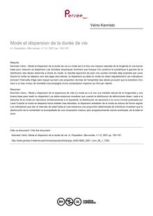 Mode et dispersion de la durée de vie - article ; n°1 ; vol.56, pg 183-197