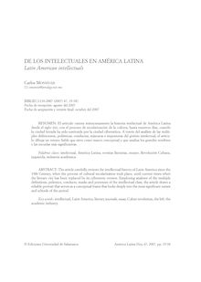 De los intelectuales en América Latina
