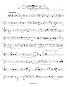 Partition cor , partie (en F), cor Trio, Waldhorn Trio, E♭ major